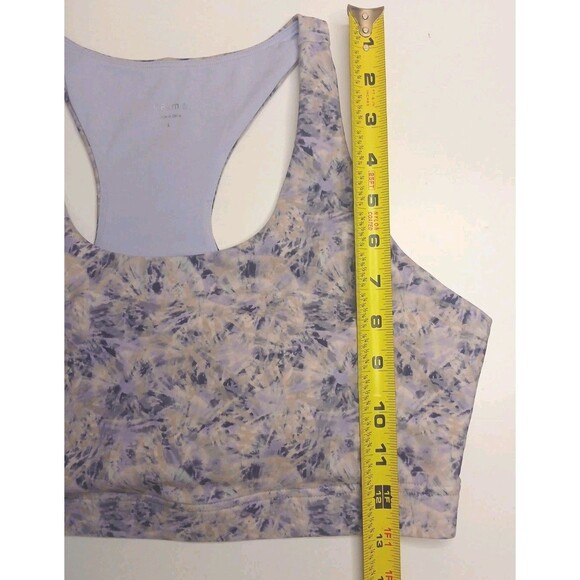 Calme Johnny Was Sports Bra Sz L Endurance Cosmic Purple Print Racer Back - Picture 9 of 11